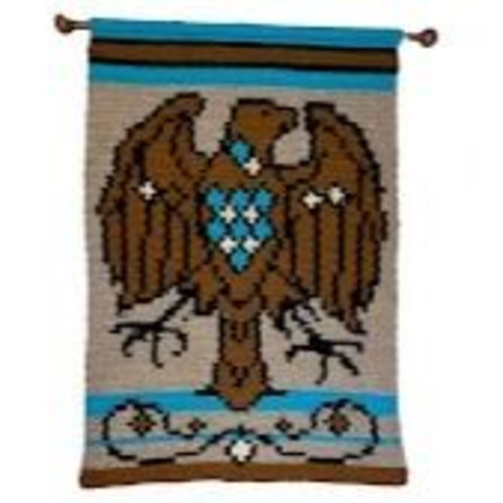 Large Handmade Macrame / Tapestry Brown Eagle Bird Wall Hanging 65"